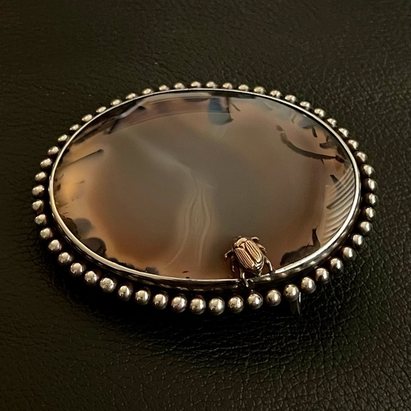 Stephen Dweck .925 Sterling Silver One-of-a-Kind Belt Buckle w/ Adam Gold beetle - Picture 4 of 7